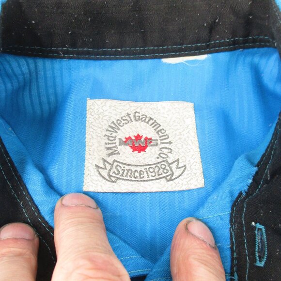 Vintage Midwest Garment Co Western Long Sleeve Snap Up Men's Shirt Size M - Picture 3 of 6